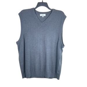 Turnbury Extra Fine Merino Wool V Neck Sweater Vest Men's XXL  Dark Gray Classic